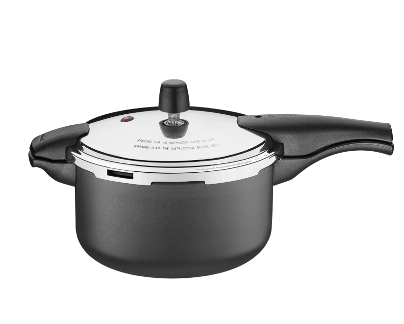 PANELA DE PRESSÃO DE ALUMÍNIO COM REVESTIMENTO INTERNO ANTIADERENTE 6,0L Ø 24 CM VANCOUVER - TRAMONTINA