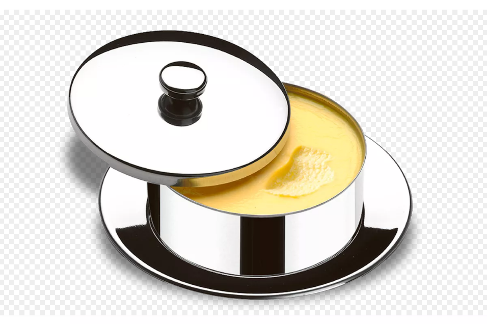 MANTEIGUEIRA AÇO INOX REDONDA COM PIRES 130G ATINA - BRINOX 