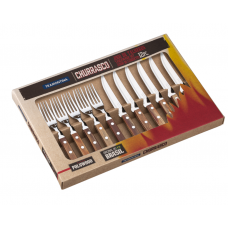 JOGO DE TALHERES INOX PARA CHURRASCO 12 PEÇAS POLYWOO - TRAMONTINA