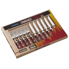 JOGO DE TALHERES INOX PARA CHURRASCO 12 PEÇAS POLYWOO - TRAMONTINA