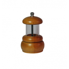 MOEDOR DE PIMENTA PEQUENO COM VISOR ACRÍLICO E ACABAMENTO EM MADEIRA - PEPPERMILL 