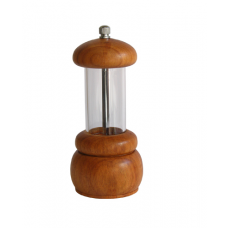 MOEDOR DE SAL MÉDIO COM VISOR ACRÍLICO E ACABAMENTO EM MADEIRA - PEPPERMILL 