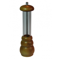 MOEDOR DE SAL GRANDE COM VISOR ACRÍLICO E ACABAMENTO EM MADEIRA - PEPPERMILL 