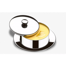 MANTEIGUEIRA AÇO INOX REDONDA COM PIRES 130G ATINA - BRINOX 