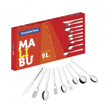 CONJUNTO TALHERES INOX 91 PEÇAS MALIBU - TRAMONTINA