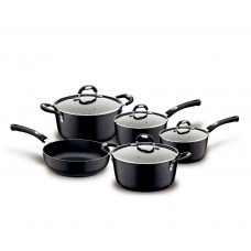 JOGO DE PANELAS ALUMÍNIO COM REVESTIMENTO INTERNO ANTIADERENTE 5 PEÇAS PRETA MÔNACO - TRAMONTINA