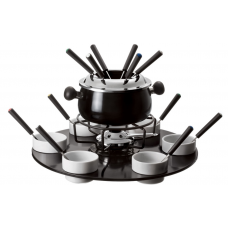 CONJUNTO FONDUE GRANDE COM BASE GIRATÓRIA 23 PEÇAS SORTIDO PRETO - EURO