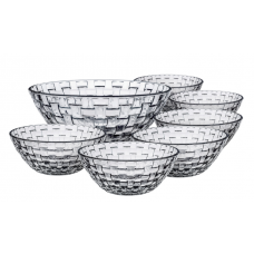 CONJUNTO DE TIGELAS DE VIDRO RATTAN 7 PEÇAS - EURO