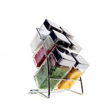 PORTA CONDIMENTOS SQUARE COM SUPORTE 6 PEÇAS - EURO