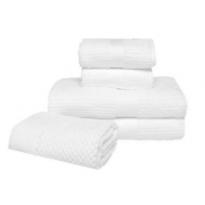 JOGO DE TOALHAS DE BANHO 5 PECAS FIO PENTEADO CANELADO 70/140 BRANCO - BUDDEMEYAR 